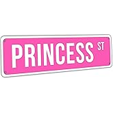Princess Street Sign Pink Princess Room Decor Pink Princess St Tin Sign Y2k Wall Decor For Girl Bedroom Vintage Girly Wall Art Poster Metal Sign Girls Cave 4x16 Inch