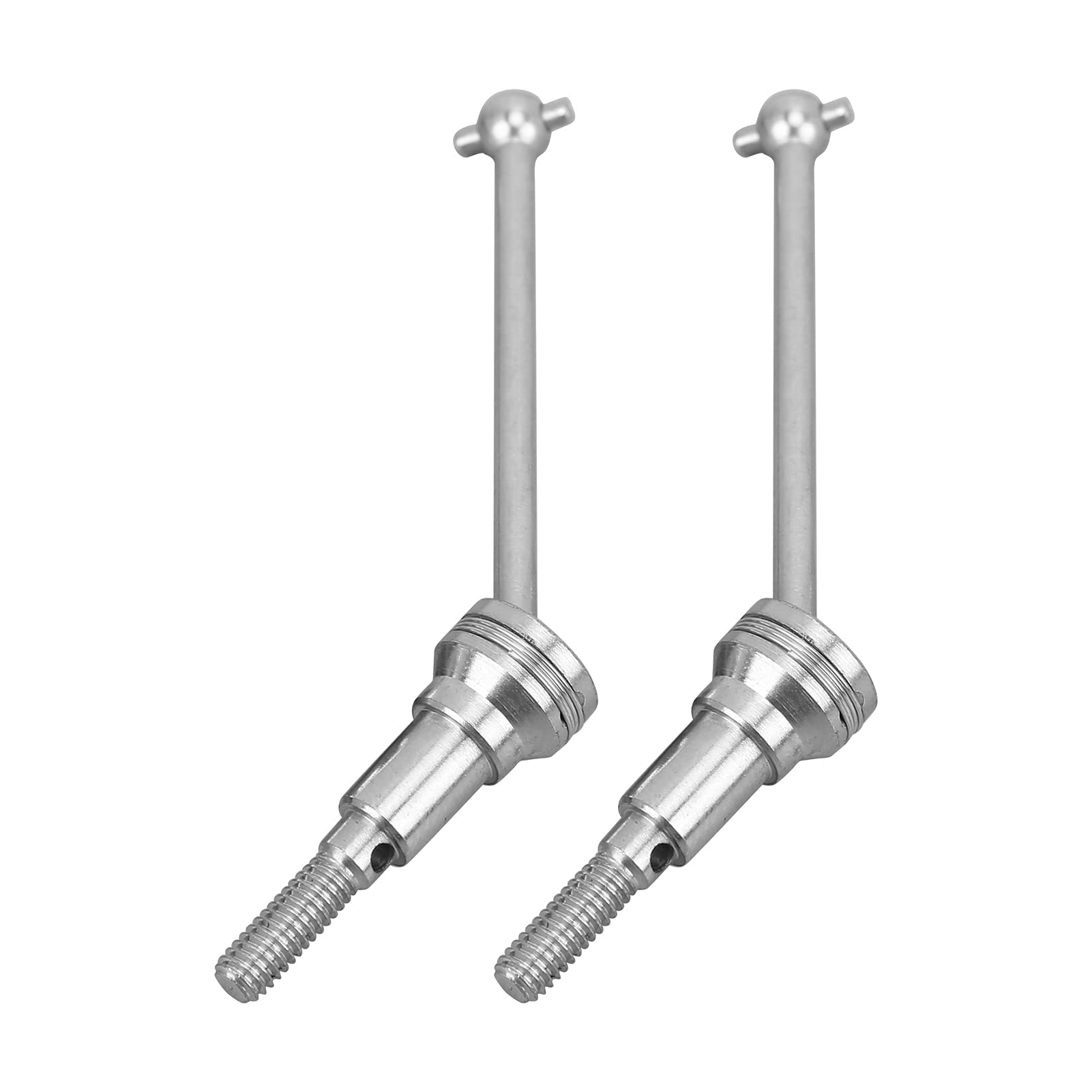 RiToEasysports RC Front Drive Shaft, 2 Pcs Metal Front Rear Universal Drive Shaft Replacement for 16889A 16889 S1601 S1602 1/16 RC Car M16105 Upgrade Parts - Silver Car Model Accessory Model Toy