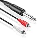 TNP Premium 6 Ft 1/4 Inch (6.35mm) TRS to Dual RCA Y Splitter, Balanced TRS Cable, 1/4 Inch to RCA Adapter, Red and White