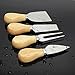 binboll Cheese cutlery, 4 Pieces Cheese Knives Set Steel Stainless Cheese Slicer Cheese Cutter with Wood Handle