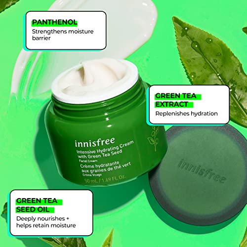 innisfree Green Tea Seed Intensive Hydrating Cream Face Moisturizer, 1.