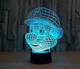 SmartEra® 3D Optical Illusion Super Mario Panel Model Lighting Night USB Touch button LED Desk Table Light Lamp