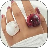 FUTIMELY Fashion Chunky Acrylic Knuckle Rings Set for Women Thick Multicolor Resin Finger Rings Set Y2k Aesthetic Statement Rings Jewelry Accessories