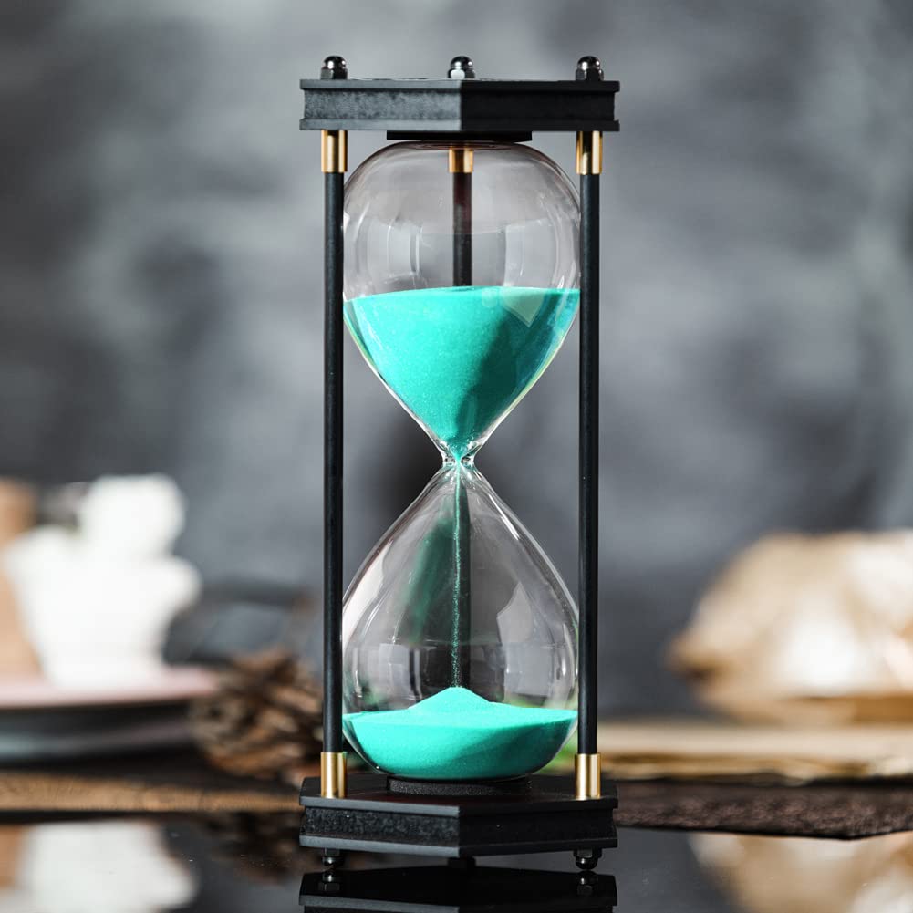 Photo 1 of Large Hourglass Timer 60 Minute, Decorative Hexagon Frame Sandglass with Green Sand