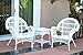 Jeco 3 Piece Santa Maria Wicker Chair Set, White