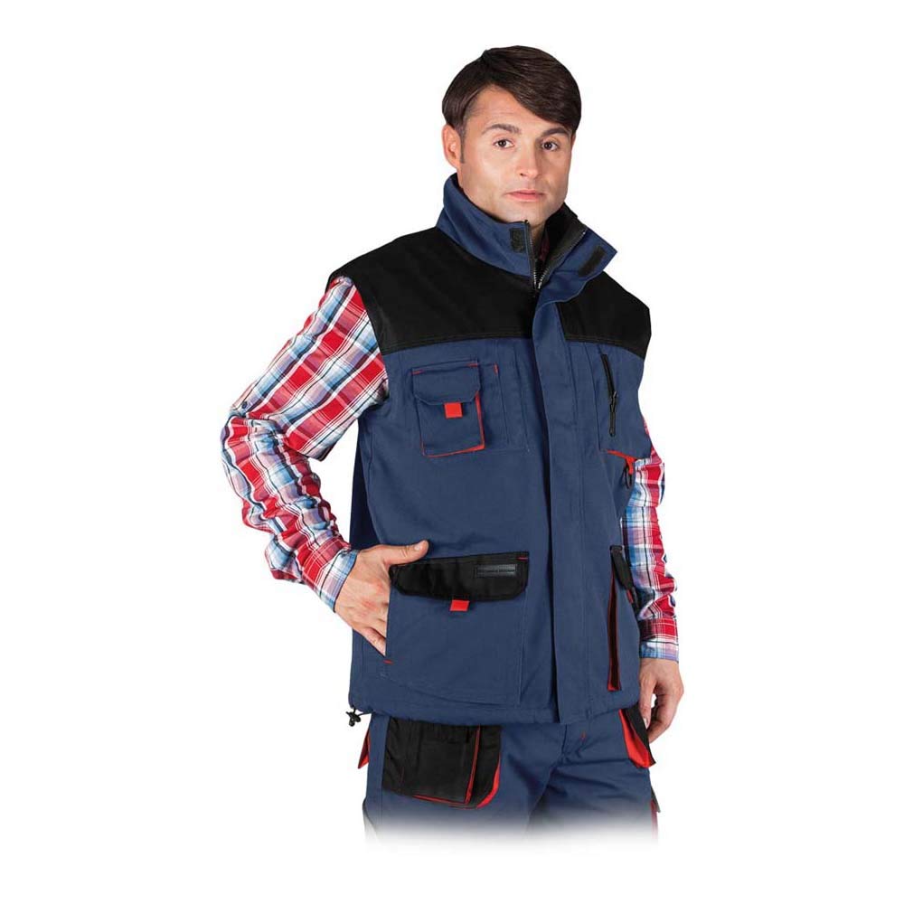 Leber&Hollman LH-Fmnw-V_Gbcl Formen Protective Body Warmer, Navy-Black-Red, Large Size