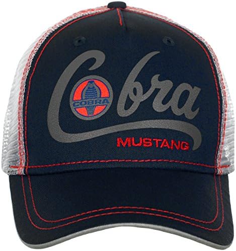 Ford Mustang Cobra Navy Blue &amp; Gray Adjustable Ball Cap
