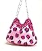 Clutch Purse Ornament Pink Leopard Print Beaded Glass