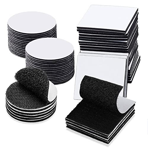 Aidi 50Pcs Double Sided Sticky Pads Picture Hanging Strip Adhesive Tape Heavy Duty For Picture Hanging Strips, Walls, Plastics, Glasses, Door, Metals, Wood(Squares And Round)