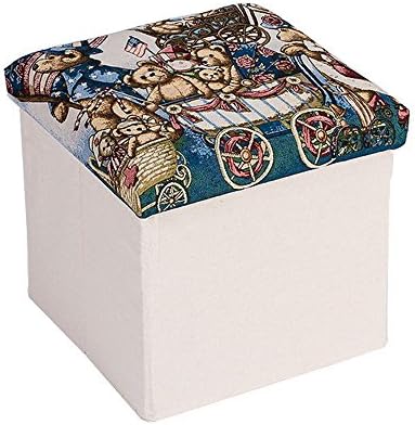 Cotton and linen storage stool for shoe stool clothing storage box bear