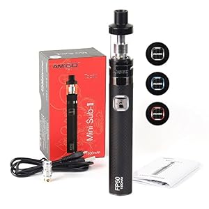 Salcar AMIGO FP50 Mini Sub Kit E-Zigarette Starterset, 15~50W, mit Mini Driptite Top Fill Verdampfer 0,5 Ohm / 2.0 ml, 1500mAh Akku, 0,00 mg Nikotin, Schwarz