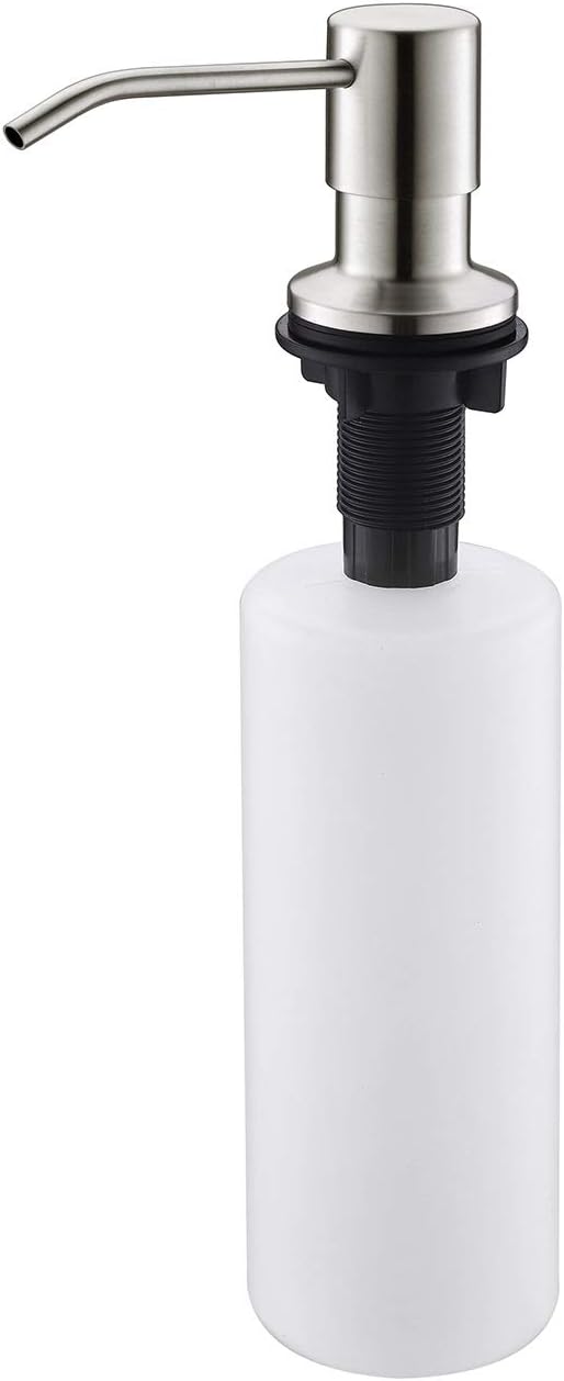 APPASO 17-Ounce Stainless Steel Kitchen Dish Soap Dispenser Brushed Nickel- Large Capacity - 500ml Bottle Built in Hand Sink Pump, Sink Soap Dispensers Replacement-3.15 Inch Threaded Tube