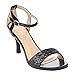 VIA PINKY CLAUDIA-96 Women's Glittery Cover Mid Heel Dress Heels One Size Small