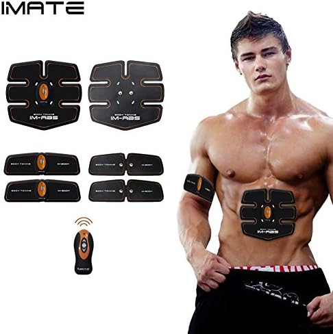 IMATE EMS Remote Control Abdominal Toning Belts Muscle Toner Electrical Belt Waist/Arm/Bottom/Thigh Trainer Belt, ABS Fitness Trainer Wireless Fitness Apparatus Unisex Support for Men & Women