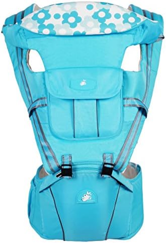 All Seasons 360 Ergonomic Baby Carrier 7 Positions for Infant &amp; Toddlers with Hip Seat Lightblue