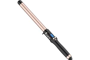 IKV 1 Inch Curling Wand Long Barrel, Dual Voltage Hair Curling Iron Wand Ceramic for Long Hair,10 Adjustable Temp