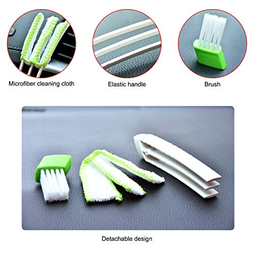 Manfiter Detailing Brush Set, Auto Detail Brush Set with a Car Wash Mitt and 2 pack Car Air Vent Duster for Car Motorcycle Automotive Cleaning Wheels, Dashboard, Interior, Exterior, Leather, Air Vents - Thumbnail 3