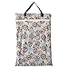 Large Hanging Wet/Dry Cloth Diaper Pail Bag for Reusable Diapers or Laundry (Silver Foliage)