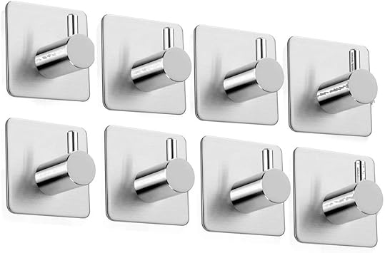 Zelfklevende Haken Roestvrije Garderobehaken Robuuste Deurhaken Handdoekhaak Voor Badkamer Keuken Toilet En Waterdicht 1 Haken Zilver Amazon Nl