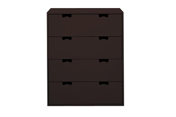 Aprodz Mango Wood Storage Cabinet Bow Chest of 4 Drawers Furniture for Living Room |Cocoa Brown
