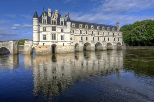 Odeletqweenry Canvas Prints Wall Art | Canvas Wrap Home Decor 24" x 36" Unframed Print, Chenonceaux Castle France - Art Print Poster, Wall Decor, Home Decor