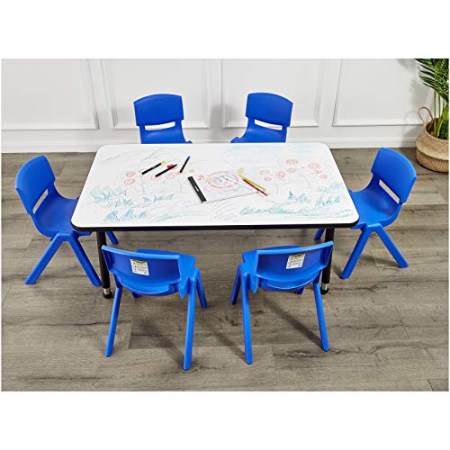 Amazon Basics 12 Inch School Classroom Stack Resin Chair, Blue, 6Pack