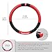FINEX Supreme Steering Wheel Cover Black and Red Label for Universal Auto Car Accessories