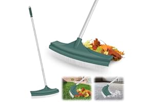 ORIENTOOLS Artificial Turf Rake, Curved Grass Rake with 4-Section Adjustable Steel Handle from 30" to 53", Hand Telescopic Brush, for Artificial Turf, Patios, Carpets, Pet Hairs and Garden Lawn Clean