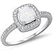 Oxford Diamond Co Princess Cut Lab Created White Opal & Cz Fashion .925 Sterling Silver Ring Size 10