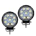 LED Light Bar YITAMOTOR 2PCS 4 Inch 27W Round LED Light Pods Work Light Flood Beam Off Road Driving Light Fog Lights Waterproof Truck Tractor Car Boat Motorcycle ATV SUV 4WD 12V 24V, 2 Year Warranty