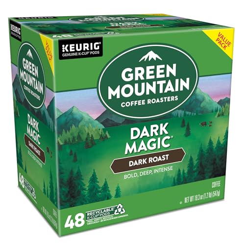 GREEN MOUNTAIN COFFEE ROASTERS DARK MAGIC, SINGLE-SERVE KEURIG K-CUP PODS, DARK ROAST COFFEE PODS, 48 COUNT (2 PACKS OF 24)