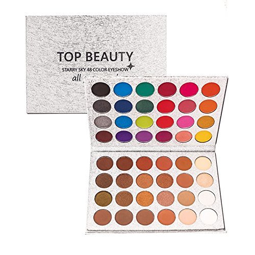 TOPBeauty 48 Colors Glitter matte Eyeshadow Palette Charming Metallic Eye Shadow Palette Waterproof Shimmer Eye Shadow Cosmetic Palette Professional Make up palette Cosmetics Makeup Eye Shadow