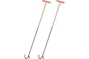 AUTOSwpozo 5th Wheel Pin Puller, 2 Pack 42" Solid Steel Chrome Plated 5th Wheel Puller Hook, Heavy Duty 5th Wheel Puller w/Hook (Orange & Black)