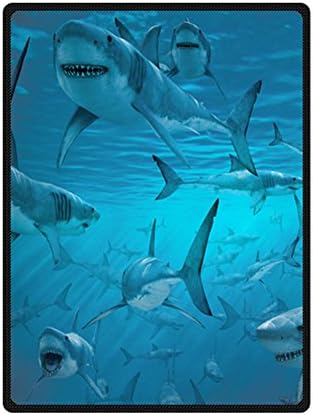 New York Sharks Super Soft Fleece Blankets Throws Blanket 58Inches X 80Inches