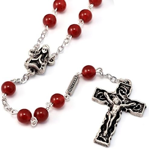 Our Lady of Lourdes Rosary in antique silver finish by Ghirelli - 15020