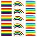 MAKJUNS 24pcs Gay Pride Rainbow Stickers Temporary Tattoo Body Paint 3 Shapes Tattoo Set for Gay Pride Celebrations (Square)