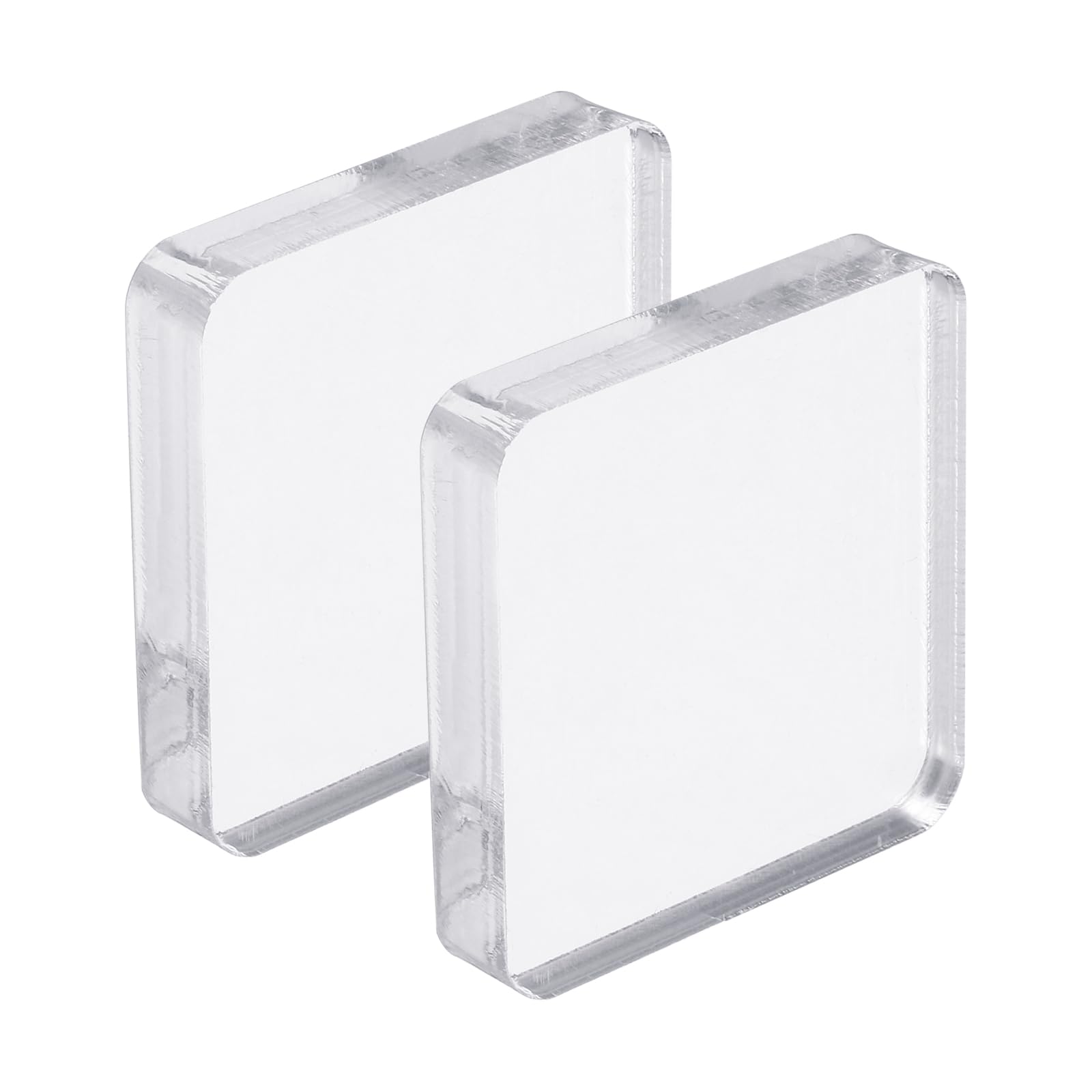 PATIKIL Acrylic Stamp Block, 2 Pack Clear Stamping Block with Grid Lines Decorative Mounting Blocks Set Square for Scrapbooking DIY Crafts Cards Making