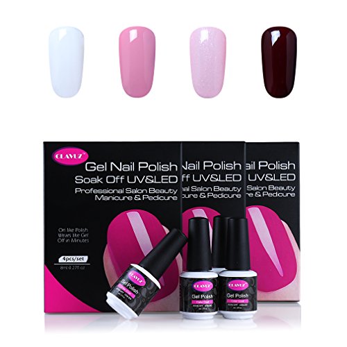 CLAVUZ UV LED Gel Nail Polish 4pcs Soak off Nail Lacquer Kit New Start Manicure Nail Art Gift Sets CLAVUZ UV LED Gel Nail Polish 4pcs Soak off Nail Lacquer Kit New Start Manicure Nail Art Gift Sets