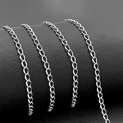 Jishi 33ft Twisted Cable Chain 2mm Silver Stainless
