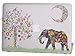 MacBook Air 13 inches Rubberized Hard Case for Model A1369 & A1466, Cas Graphique Moon Elephant Design with Clear Bottom Case, Come with Keyboard Cover