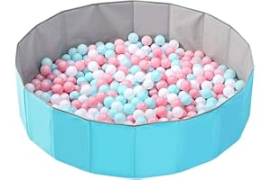 OMNISAFE 51x11.8Inch Kids Ball Pit Without Balls, Foldable & Portable & Reusable Balls Pit for Toddlers, Play Pit for Dog, Indoor & Outdoor Use, Oversized (Blue)