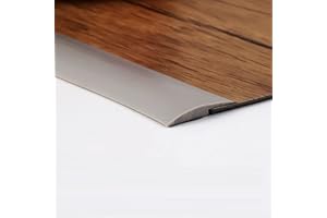 DAILISEN 9.84ft Vinyl Self Adhesive Overlap Threshold Reducer,Flooring Tile Laminate Border Transition Strip,Flat Carpet Rug Edging Strips, Fluted Saddle,Flexible Molding Trim,Stair Edging Grey