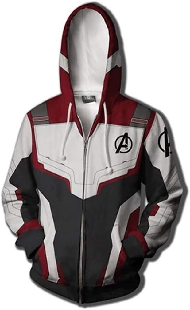 Moit Cosplay Costumes Quantum Realm Sweatshirt Hoodie Jacket Tech Hooded Superhero Zipper (1, 2XL)