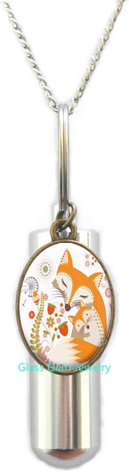 Charming Jewelry Fox Cremation URN Necklace URN Anime Cremation URN Necklace Loverly Gift Cremation URN Necklace，Q0255