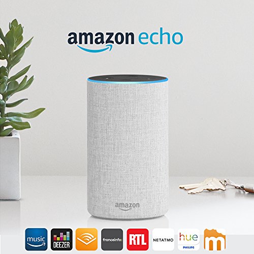 Amazon Echo (2ème génération), Enceinte connectée avec Alexa, Tissu sable