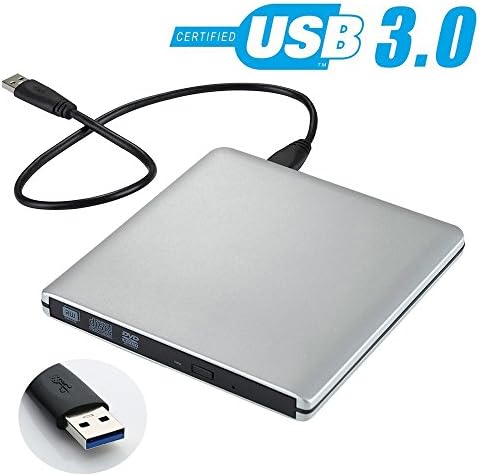 YOUFU USB 3.0 External CD DVD Drive Burner High Speed Portable Rewriter Burner Optical Disc Drive, Player, Burner, Writer for Apple Mac Macbook Pro and Other Laptop Desktops PC(DVD/CD-ROM DVD/CD-RW)