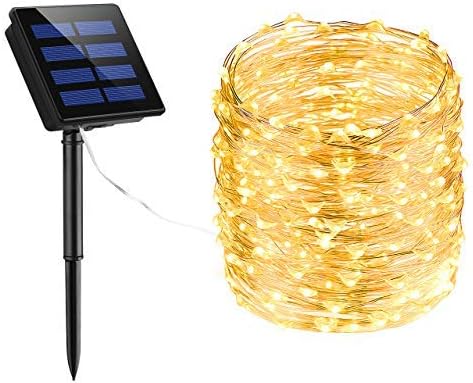 LITOM 200 LED Solar String Lights, 72ft Outdoor String Lights 8 Modes Waterproof Decorative Fairy Light for Patio Garden Gate Yard Party Wedding Christmas Thanksgiving Halloween(Warm White)