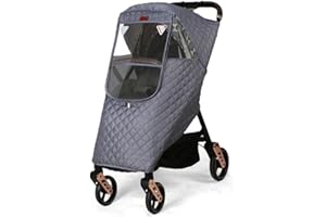Stroller Rain Cover Winter Windproof Dustproof Cover Weather Shield with Zipper for Baby Pushchair, Urlaubsdekor