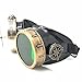 Steampunk Victorian Style Goggles with Compass Design, Emerald Green Lenses & Ocular Loupe