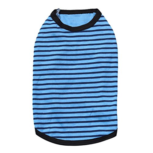 Voberry® Fashion Pet Puppy Summer Shirt Small Dog Cat Pet Clothes Stripe Vest T Shirt
